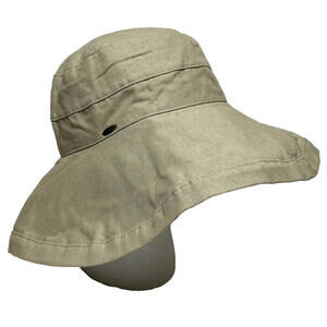 Scala Cotton Canvas Sun Hat Big Brim Drawstring Crushable Packable Washable OS